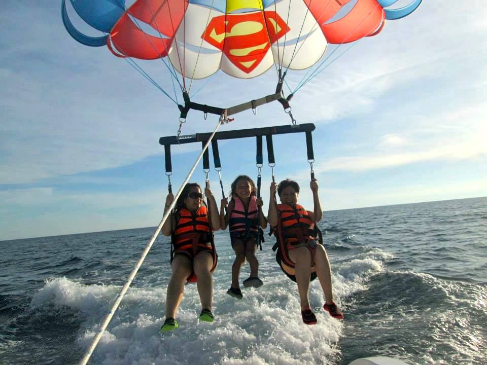 Parasailing with my cousin and aunt